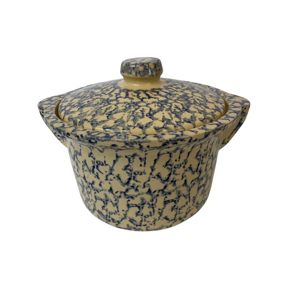 VTG RRP Ransbottom Roseville USA Stoneware Casserole 8.5" x 5" P10125 Oven Safe